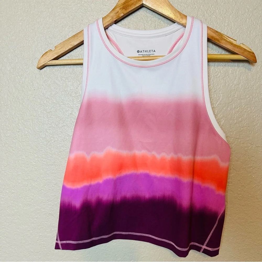 Athleta Shanti Printed Crop Tank in Sea Spray Medium - Picture 3 of 7